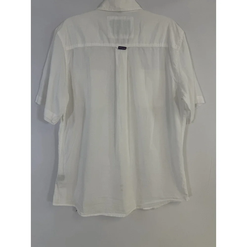 Vintage Pussers West Indies Mens Shirt Size L White Lightweight Nautical Coastal